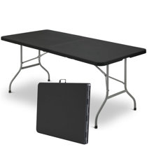 Black fold away table and online chairs